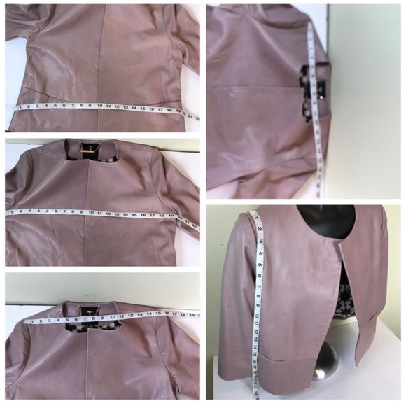 Ted Baker Morisr NEW Crop Leather Jacket Pockets - Picture 8 of 8